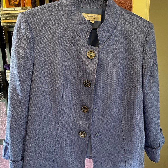 Tahari Arthur S. Levine Blue/Lavender blend Blazer - Picture 2 of 3
